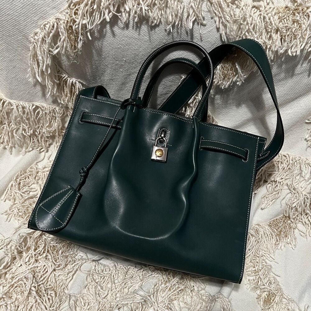 Lanvin Bogey Large Handbag 38 Dark Green NEW